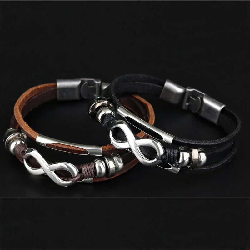 Bracelet Infini Vintage Noir Multi-couches pour Homme - Mon Bracelet Homme