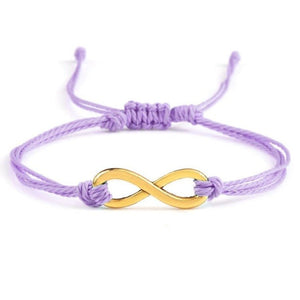 Bracelet infini Violet Clair en Corde Tressée - Mon Bracelet Homme