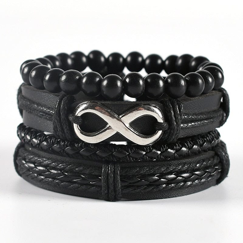 Bracelet Inifni Noir en Perle et en Corde - Mon Bracelet Homme