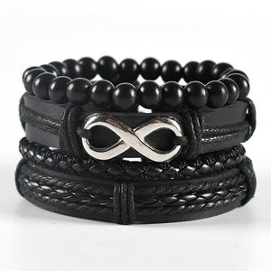 Bracelet Inifni Noir en Perle et en Corde - Mon Bracelet Homme
