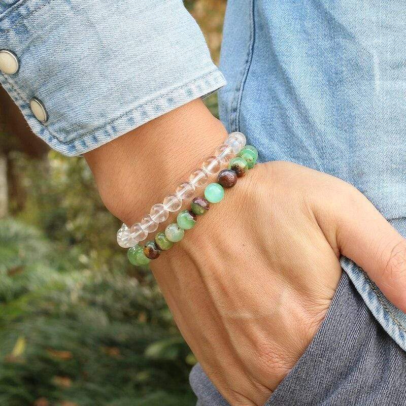 Bracelet Jade Vert Clair pour Homme en Perles - Mon Bracelet Homme