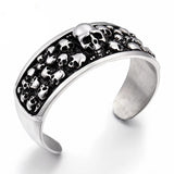 Bracelet Jonc Crâne Catacombes en Acier - Mon Bracelet Homme