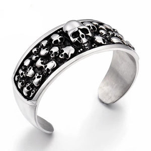 Bracelet Jonc Crâne Catacombes en Acier - Mon Bracelet Homme