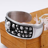 Bracelet Jonc Crâne Catacombes en Acier - Mon Bracelet Homme