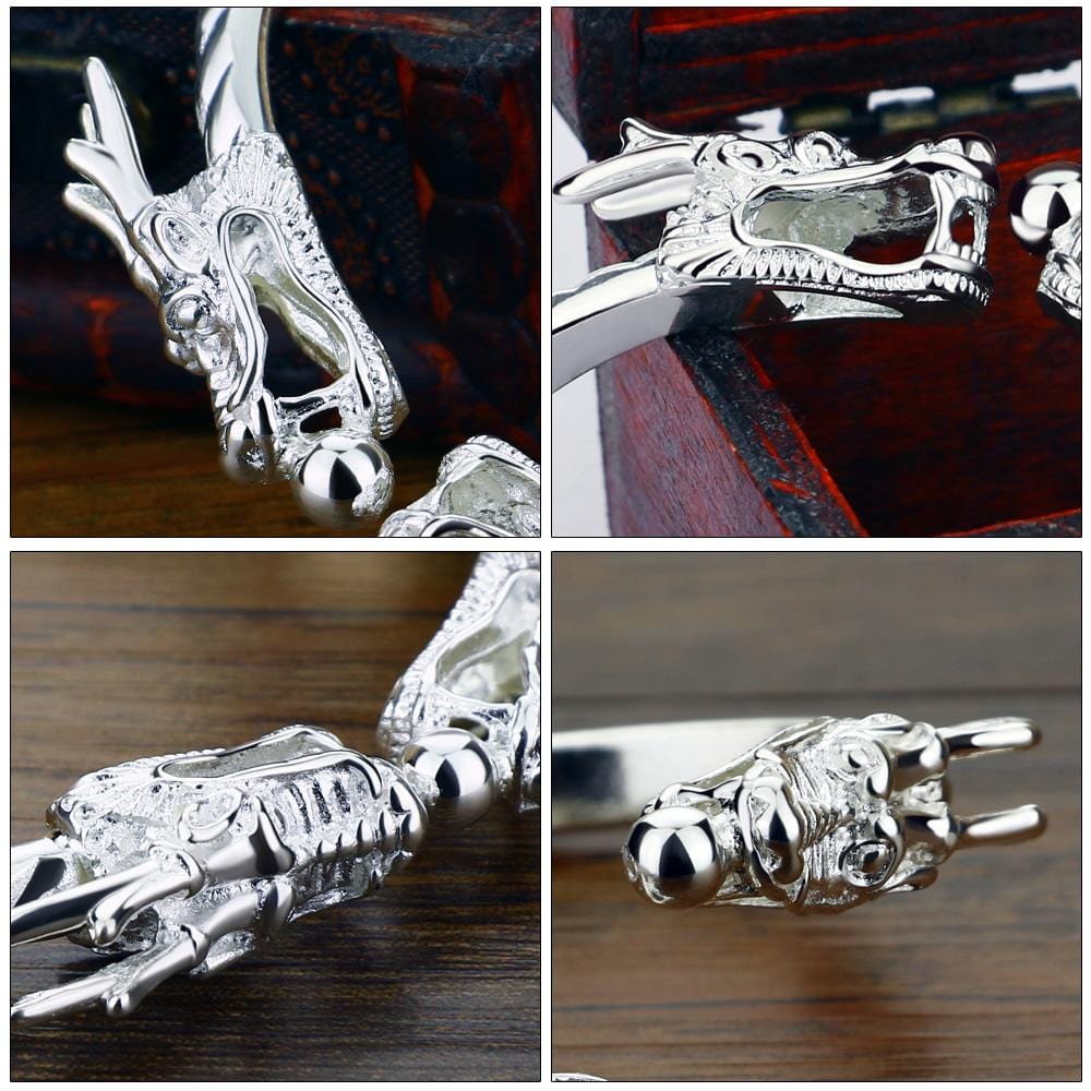 Bracelet Jonc Dragon en Argent 925 - Mon Bracelet Homme