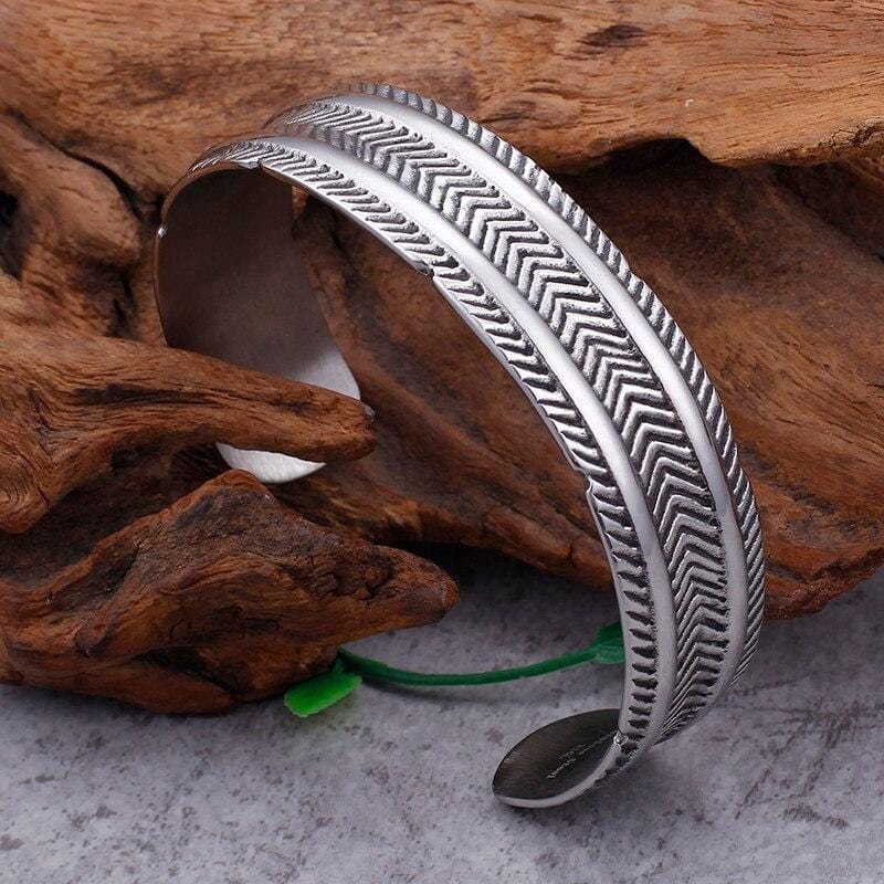 Bracelet Jonc Ethnique en Acier - Mon Bracelet Homme