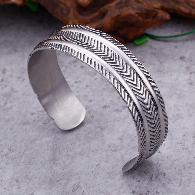 Bracelet Jonc Ethnique en Acier - Mon Bracelet Homme