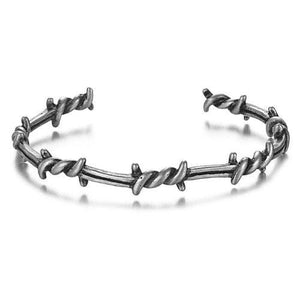 Bracelet Jonc Homme Barbelé en Acier - Mon Bracelet Homme