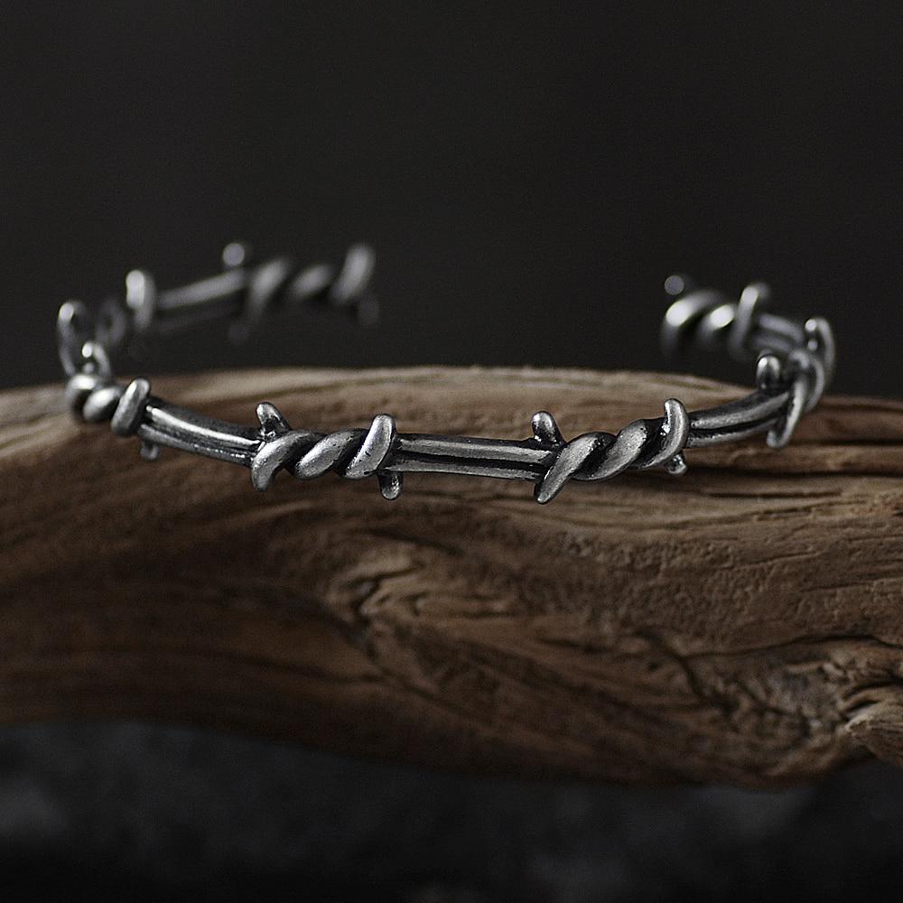 Bracelet Jonc Homme Barbelé en Acier - Mon Bracelet Homme