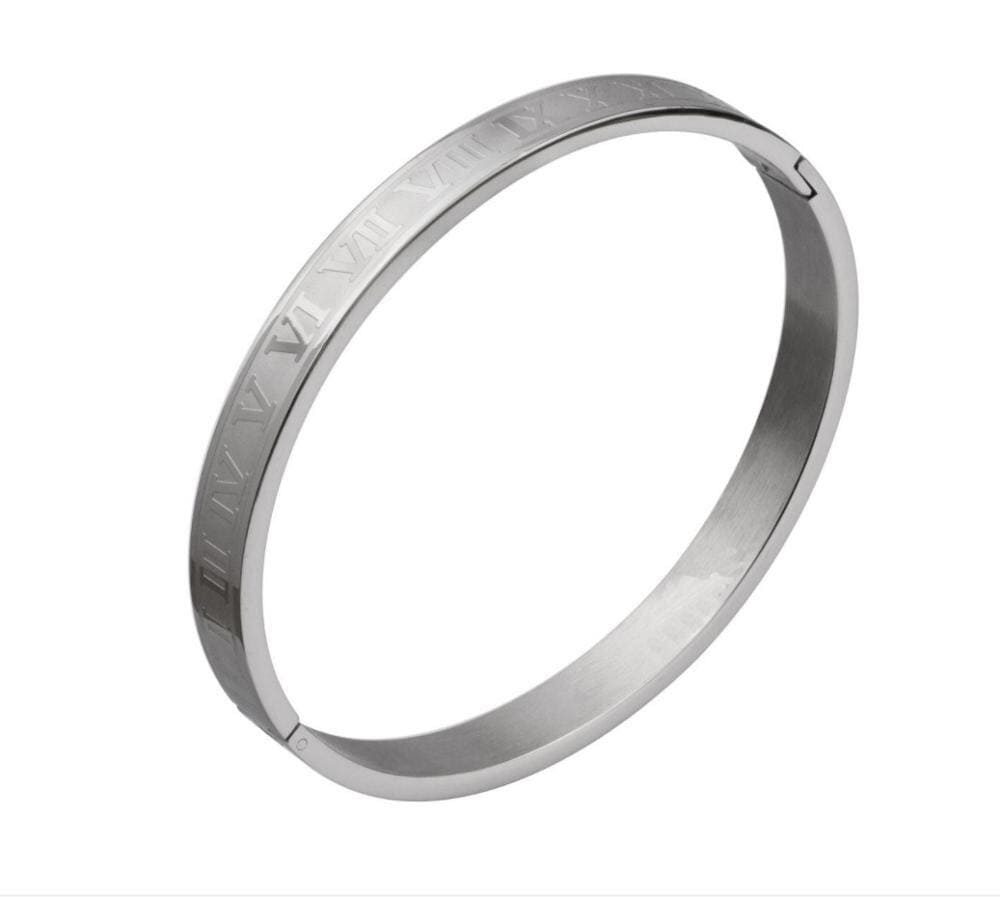 Bracelet Jonc Homme Chiffres Romain en Acier - Mon Bracelet Homme