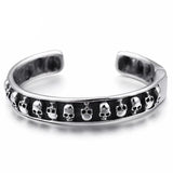 Bracelet Jonc Homme Crâne Inversé en Acier - Mon Bracelet Homme