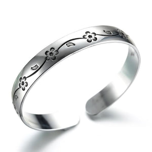 Bracelet Jonc Homme Fleurs en Acier - Mon Bracelet Homme