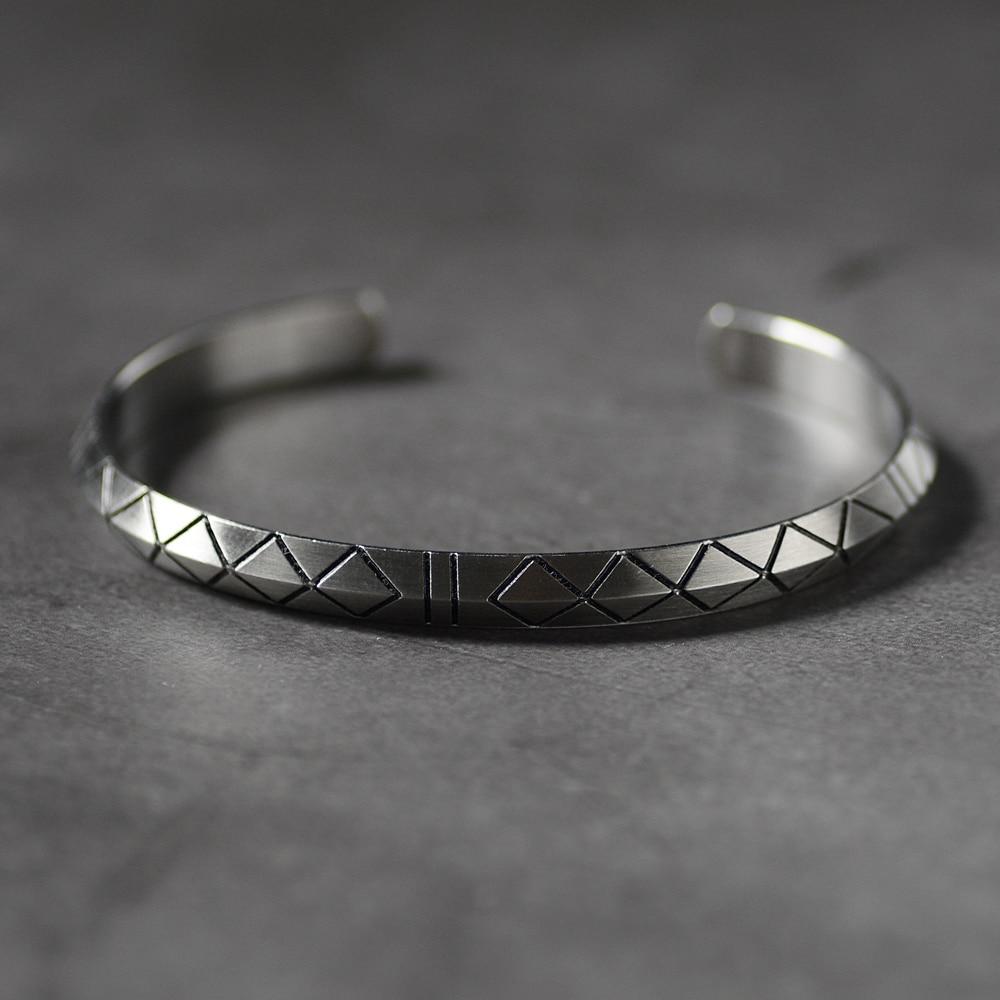 Bracelet Jonc Homme Formes Géométriques en Acier - Mon Bracelet Homme
