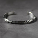 Bracelet Jonc Homme Formes Géométriques en Acier - Mon Bracelet Homme