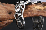 Bracelet Jonc Homme Gros Crâne en Acier - Mon Bracelet Homme