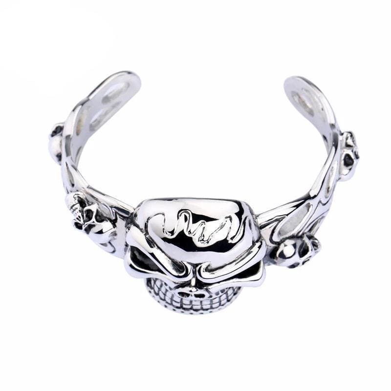 Bracelet Jonc Homme Gros Crâne en Acier - Mon Bracelet Homme