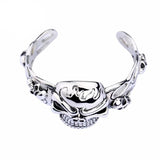 Bracelet Jonc Homme Gros Crâne en Acier - Mon Bracelet Homme