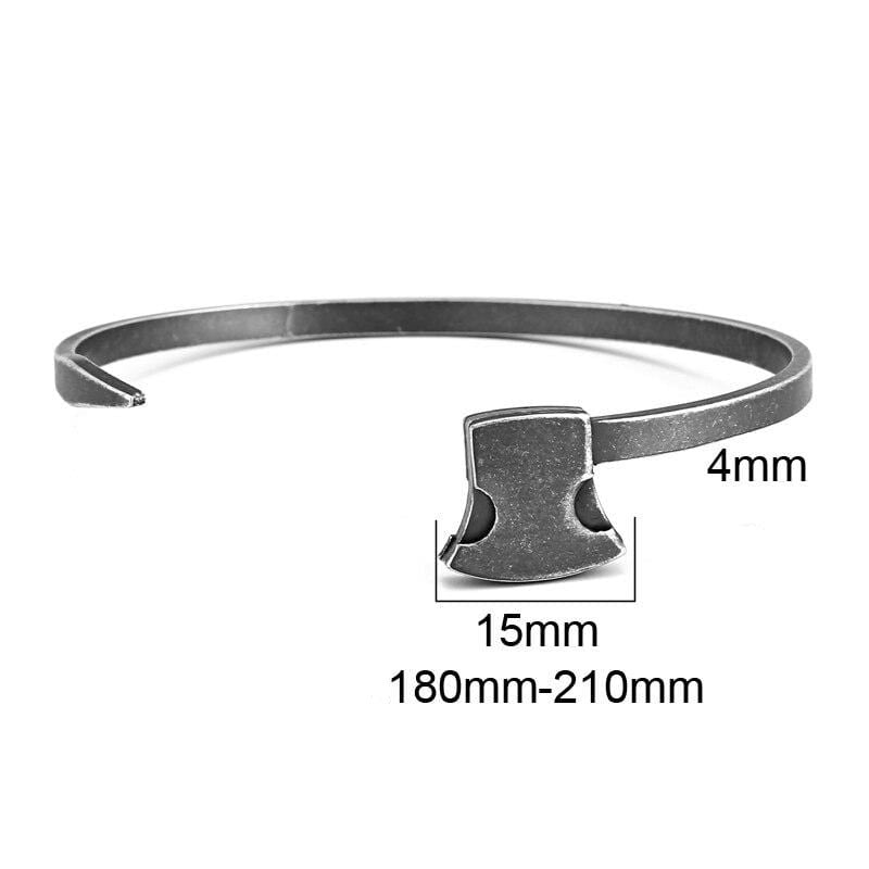 Bracelet Jonc Homme Hache en Acier - Mon Bracelet Homme