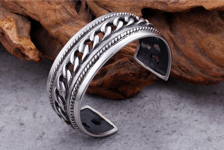 Bracelet Jonc Homme Large en Acier - Mon Bracelet Homme