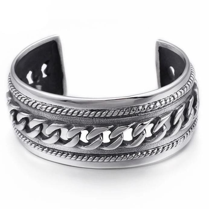 Bracelet Jonc Homme Large en Acier - Mon Bracelet Homme