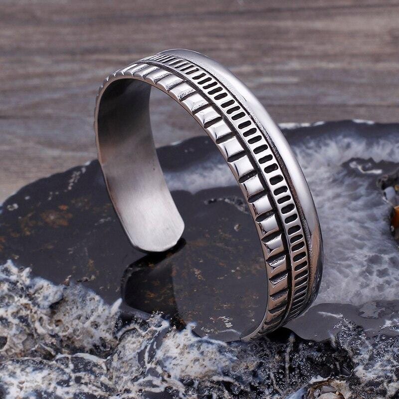 Bracelet Jonc Homme Manchette en Acier - Mon Bracelet Homme