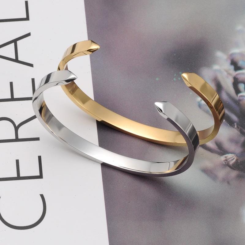 Bracelet Jonc Homme Ouvert en Acier - Mon Bracelet Homme