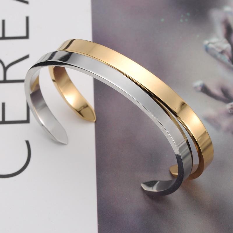 Bracelet Jonc Homme Ouvert en Acier - Mon Bracelet Homme
