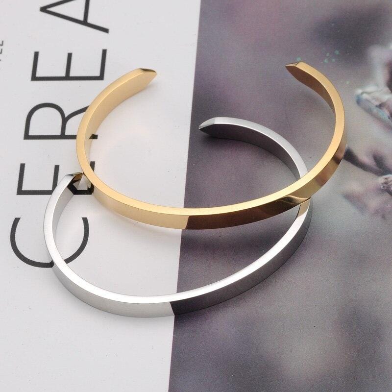Bracelet Jonc Homme Ouvert en Acier - Mon Bracelet Homme