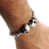 Bracelet Jonc Homme Squelette en Acier - Mon Bracelet Homme