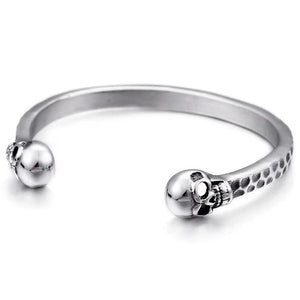 Bracelet Jonc Homme Tâches Noires en Acier - Mon Bracelet Homme