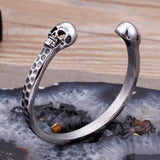 Bracelet Jonc Homme Tâches Noires en Acier - Mon Bracelet Homme