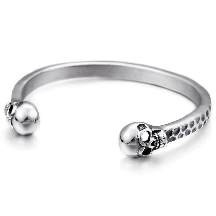 Bracelet Jonc Homme Tâches Noires en Acier - Mon Bracelet Homme