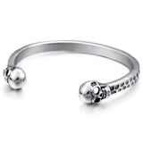 Bracelet Jonc Homme Tâches Noires en Acier - Mon Bracelet Homme