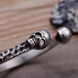 Bracelet Jonc Homme Tâches Noires en Acier - Mon Bracelet Homme