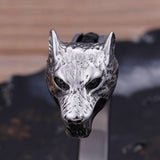 Bracelet Jonc Homme Tête de Loup en Acier - Mon Bracelet Homme