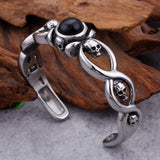 Bracelet Jonc Pierre Onyx en Acier - Mon Bracelet Homme