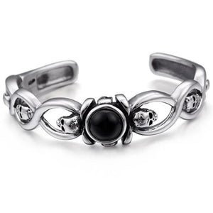 Bracelet Jonc Pierre Onyx en Acier - Mon Bracelet Homme