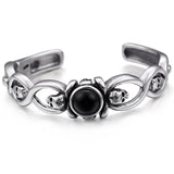 Bracelet Jonc Pierre Onyx en Acier - Mon Bracelet Homme