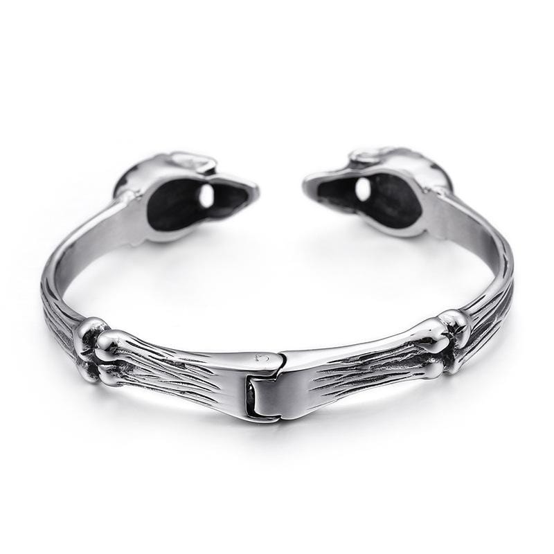 Bracelet Jonc Tête de Mort en Acier - Mon Bracelet Homme