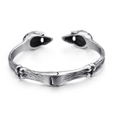 Bracelet Jonc Tête de Mort en Acier - Mon Bracelet Homme
