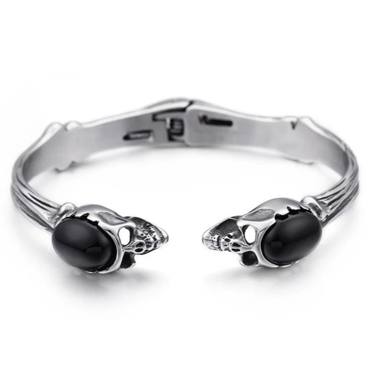 Bracelet Jonc Tête de Mort en Acier - Mon Bracelet Homme