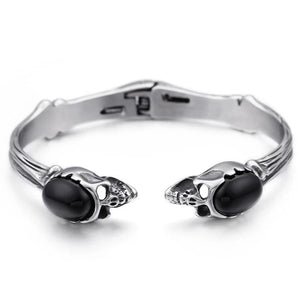 Bracelet Jonc Tête de Mort en Acier - Mon Bracelet Homme