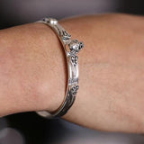 Bracelet Jonc Tête de Mort en Argent - Mon Bracelet Homme