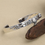 Bracelet Jonc Tête de Mort en Argent - Mon Bracelet Homme