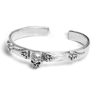 Bracelet Jonc Tête de Mort en Argent - Mon Bracelet Homme