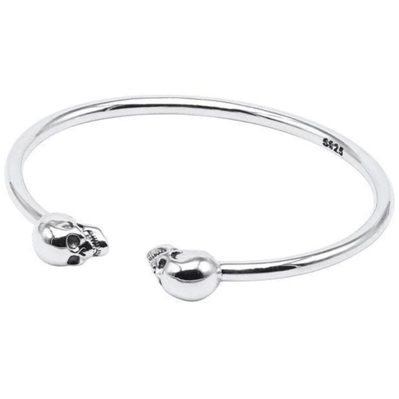 Bracelet Jonc Tête De Mort en Argent Homme - Mon Bracelet Homme