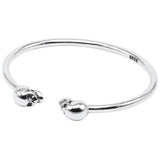 Bracelet Jonc Tête De Mort en Argent Homme