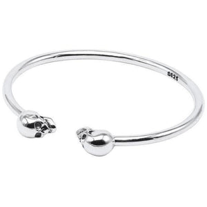 Bracelet Jonc Tête De Mort en Argent Homme - Mon Bracelet Homme