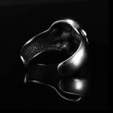 Bracelet Jonc Tête de Mort Large en Acier - Mon Bracelet Homme