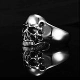 Bracelet Jonc Tête de Mort Large en Acier - Mon Bracelet Homme